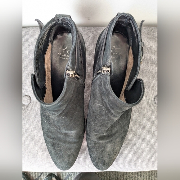 Aquatalia Farin Suede Weatherproof Ankle Boots – Black, Size 9 - Picture 4 of 13